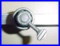 Illustration of which way to orient the hole for the thumbscrew - thumbscrew is shown much further out than its final assembly